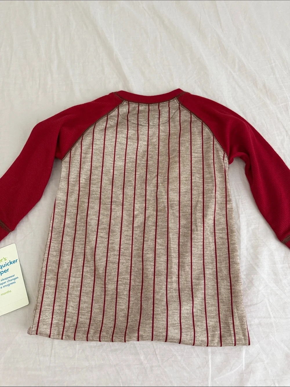 NWT Carter’s Red Raglan Striped Baseball Tee with Dog sleeper